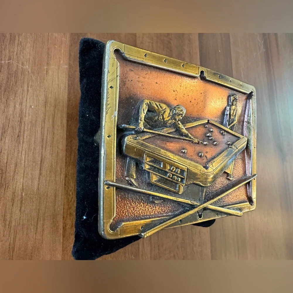Vintage Bergamot Brassworks Pool Table Buckle